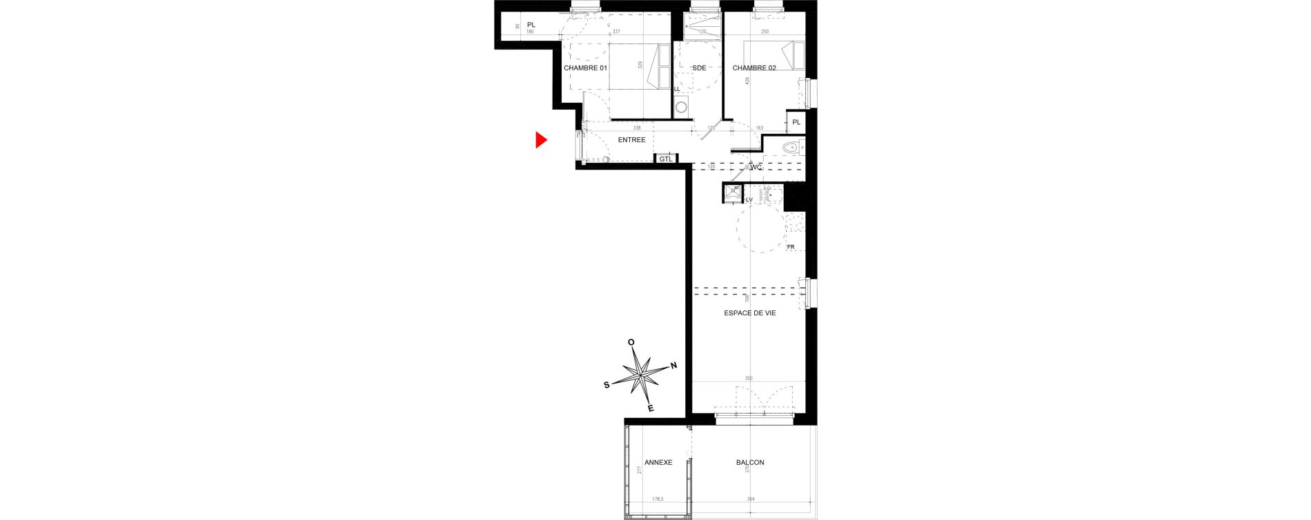 Appartement T3 de 60,20 m2 &agrave; La Chapelle-Sur-Erdre Plessis - coutanci&egrave;re