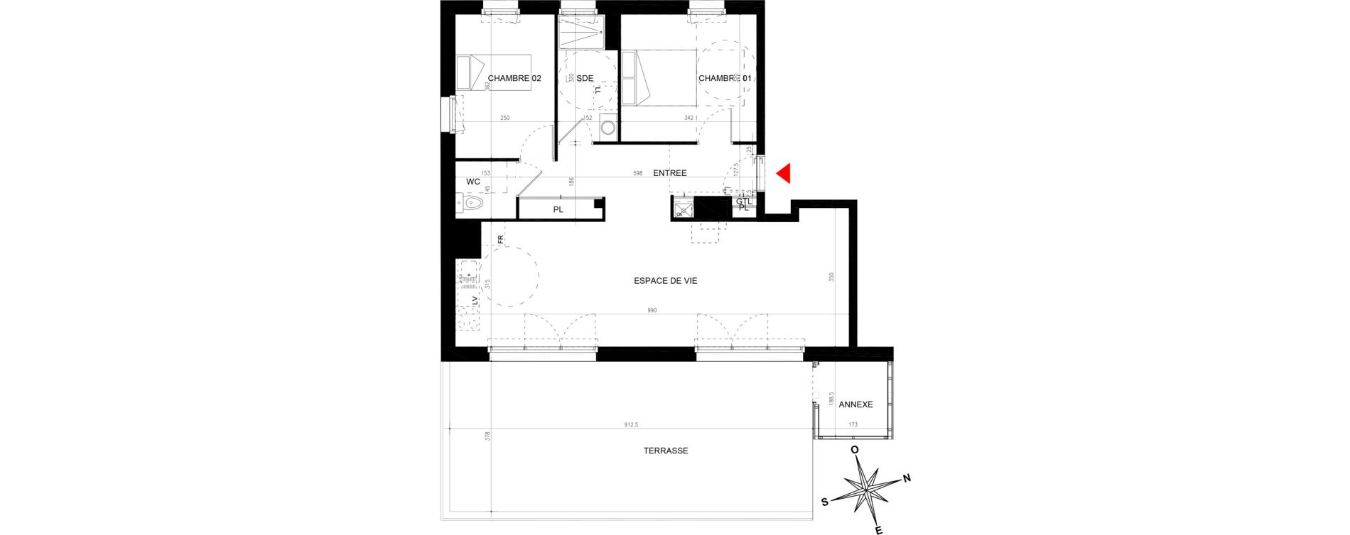 Appartement T3 de 68,10 m2 &agrave; La Chapelle-Sur-Erdre Plessis - coutanci&egrave;re