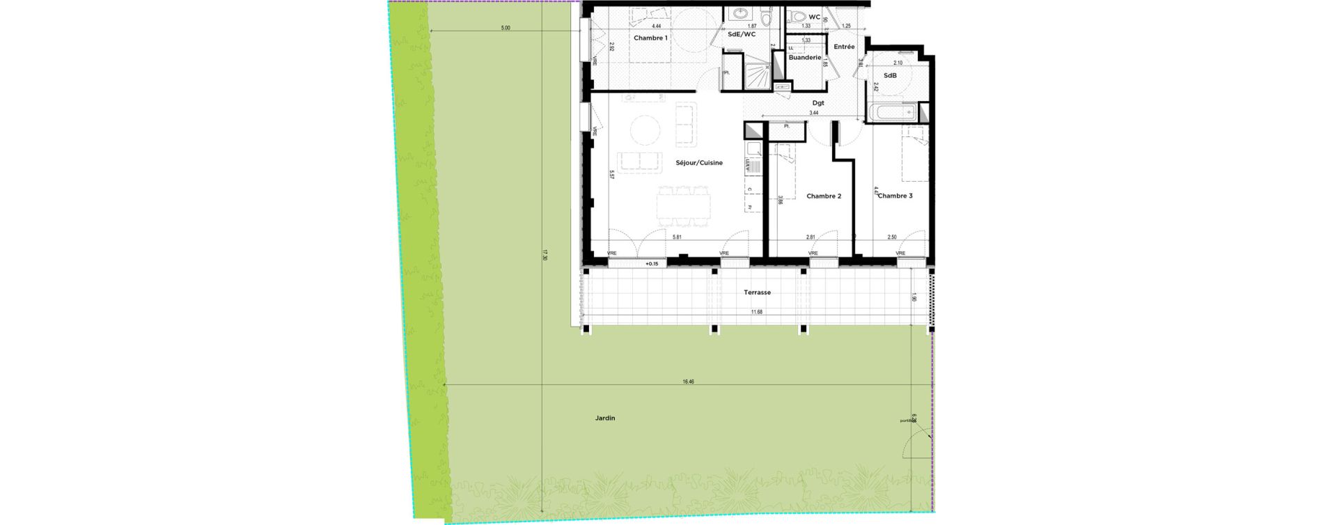 Appartement T4 de 87,95 m2 &agrave; La Chapelle-Sur-Erdre Centre ville