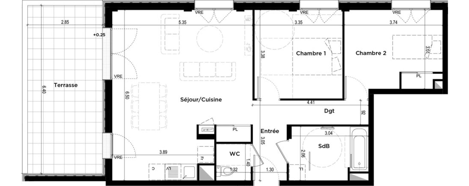 Appartement T3 de 69,28 m2 &agrave; La Chapelle-Sur-Erdre Centre ville