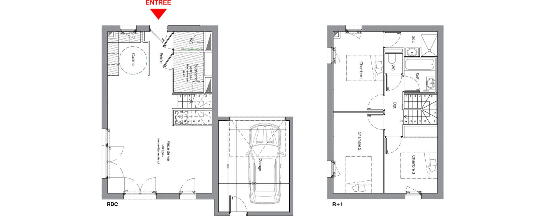 Maison T4 de 91,20 m2 &agrave; La Chapelle-Sur-Erdre Centre ville