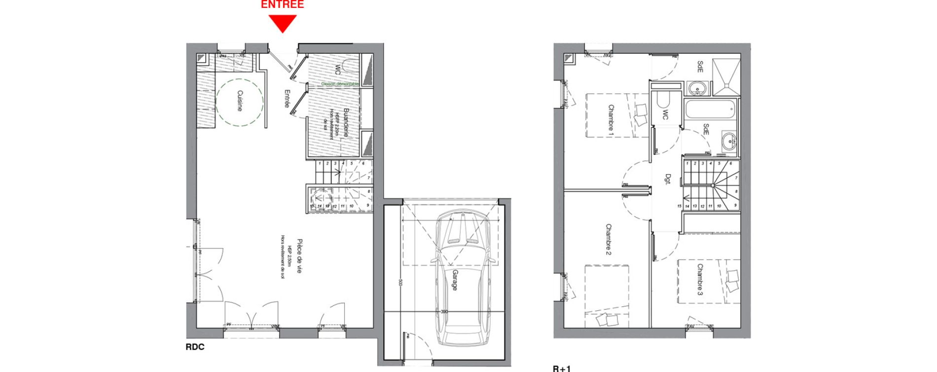 Maison T4 de 91,20 m2 &agrave; La Chapelle-Sur-Erdre Centre ville