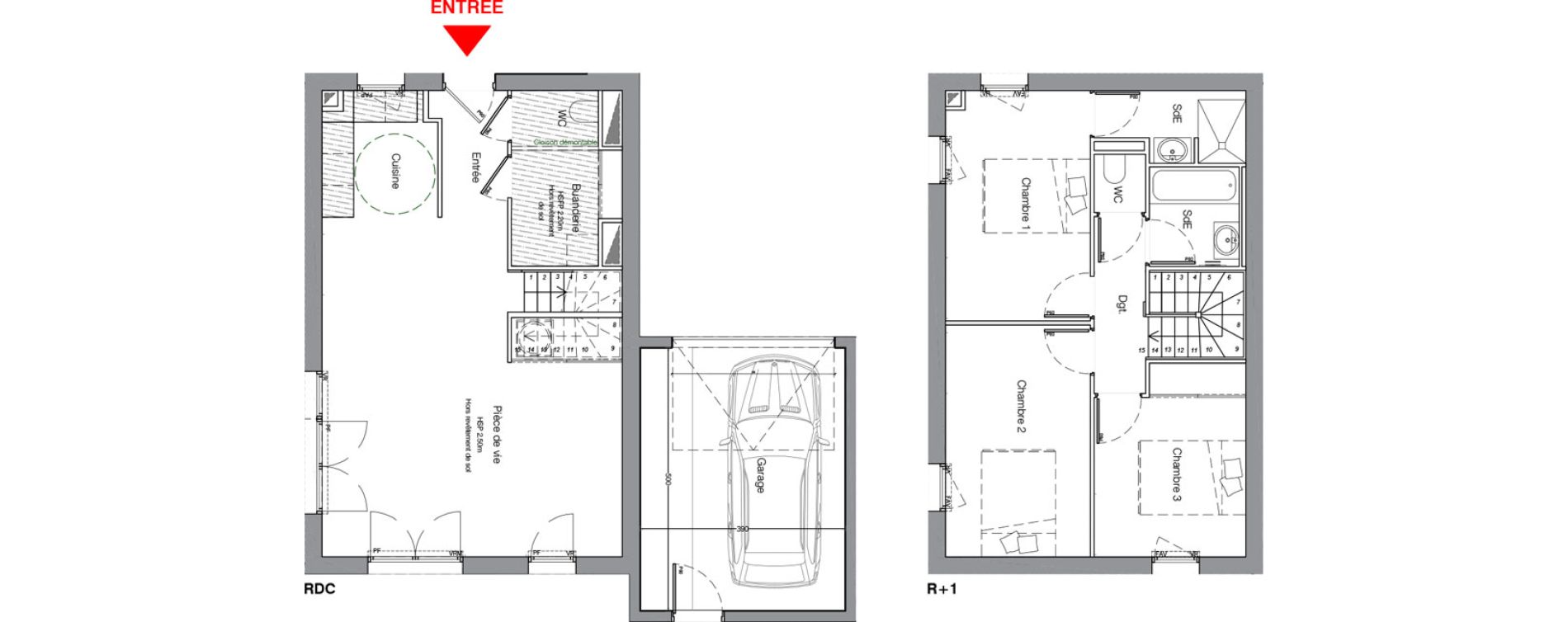 Maison T4 de 91,20 m2 &agrave; La Chapelle-Sur-Erdre Centre ville