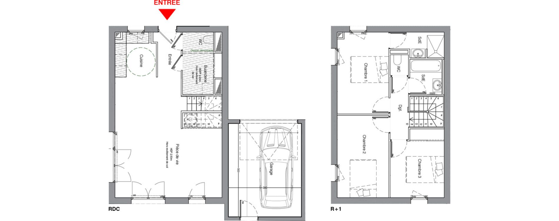 Maison T4 de 91,20 m2 &agrave; La Chapelle-Sur-Erdre Centre ville