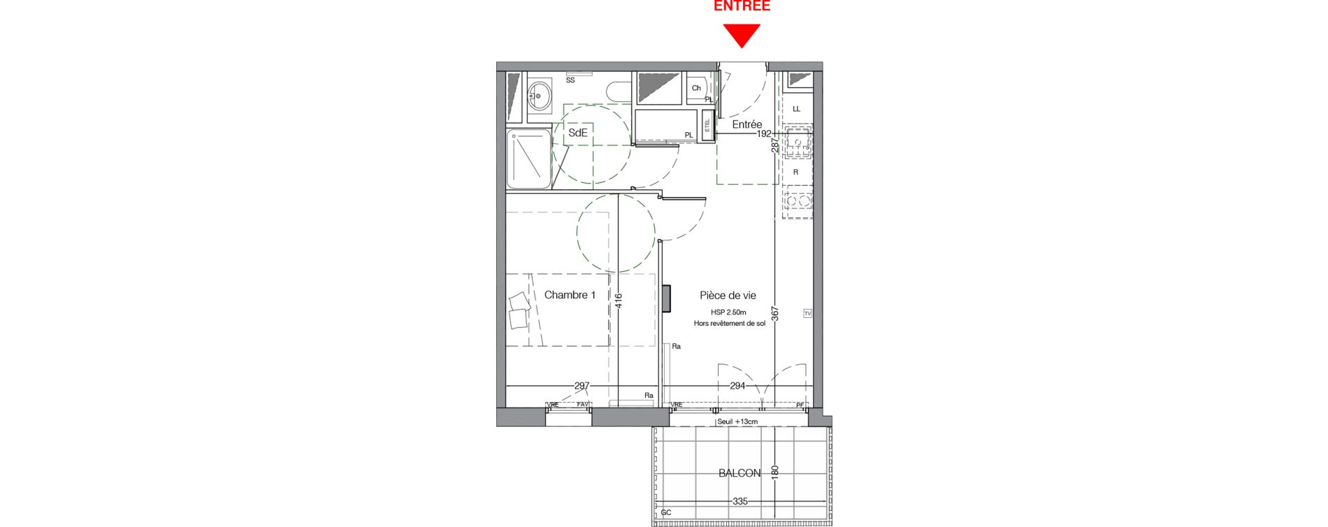 Appartement T2 de 36,50 m2 &agrave; La Chapelle-Sur-Erdre Centre ville