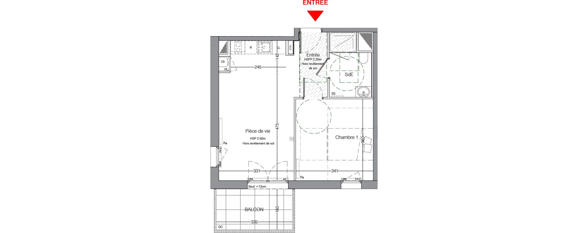 Appartement T2 de 41,00 m2 &agrave; La Chapelle-Sur-Erdre Centre ville