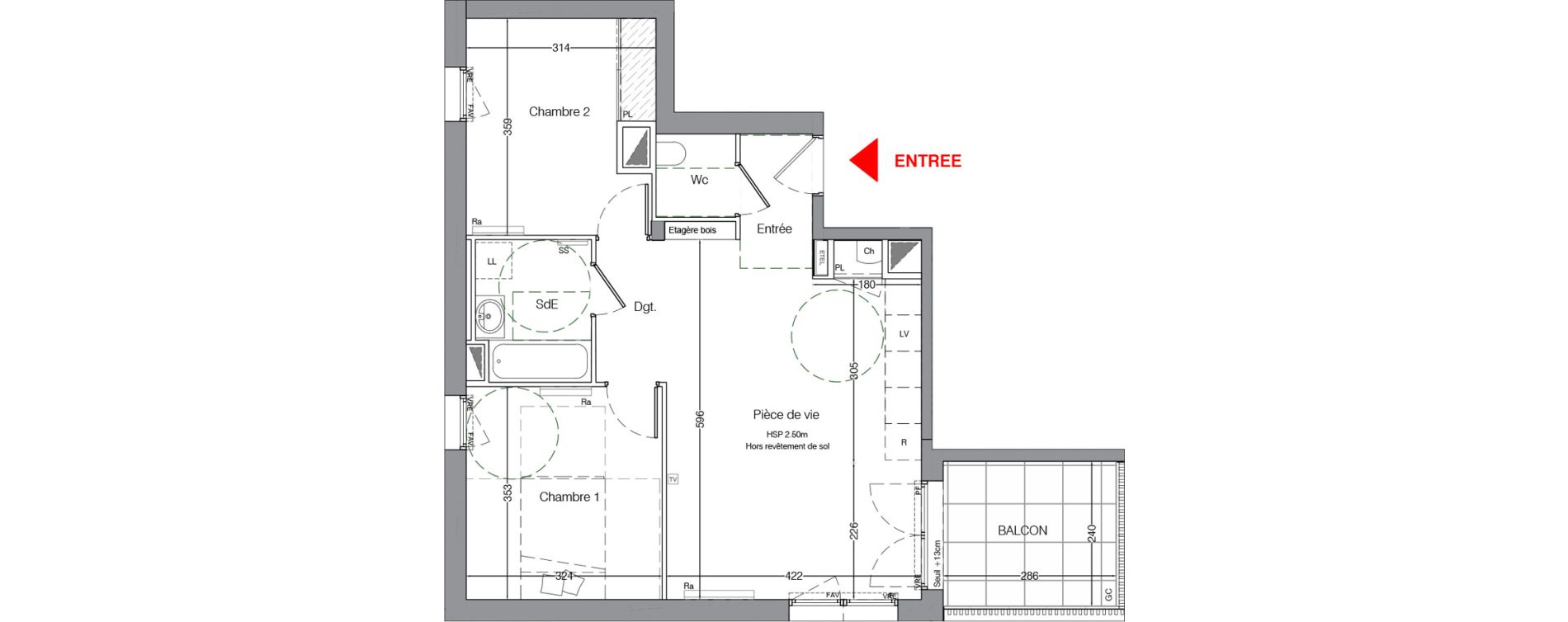 Appartement T3 de 58,00 m2 &agrave; La Chapelle-Sur-Erdre Centre ville