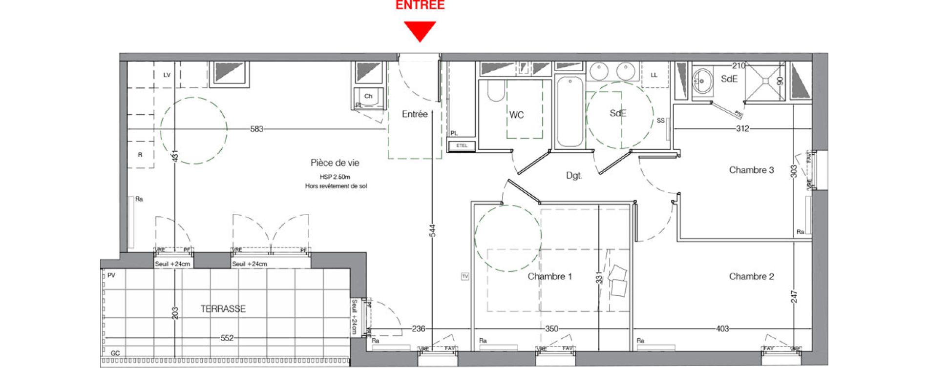 Appartement T4 de 83,70 m2 &agrave; La Chapelle-Sur-Erdre Centre ville