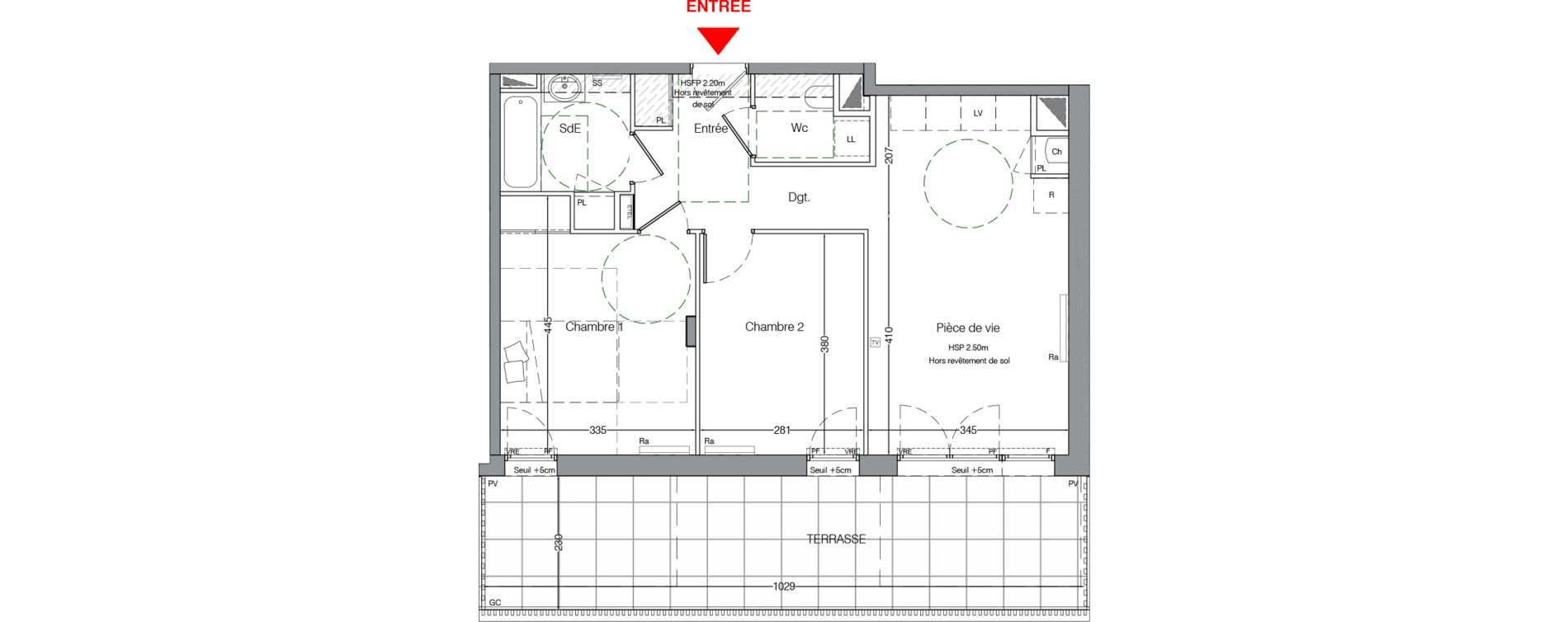 Appartement T3 de 59,30 m2 &agrave; La Chapelle-Sur-Erdre Centre ville