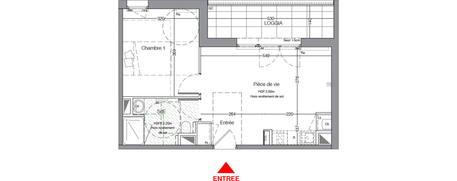 Appartement T2 de 39,30 m2 &agrave; La Chapelle-Sur-Erdre Centre ville