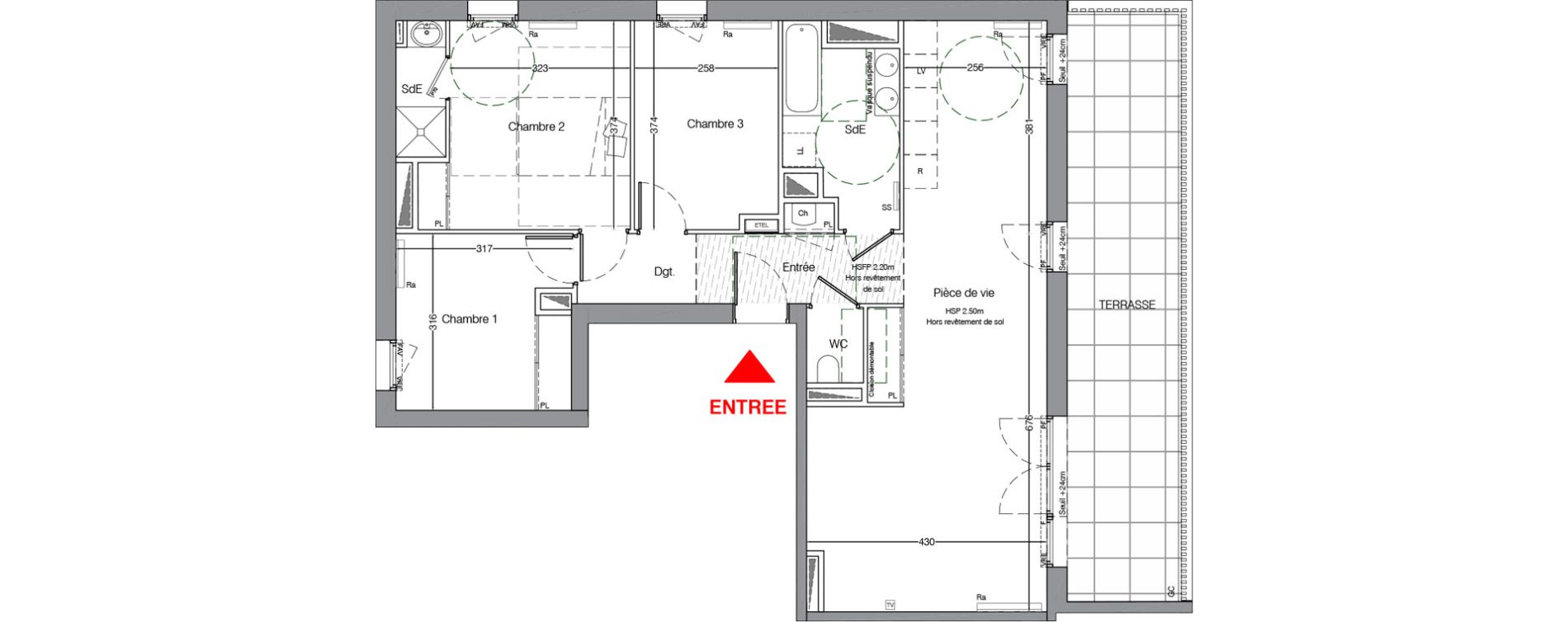 Appartement T4 de 83,50 m2 &agrave; La Chapelle-Sur-Erdre Centre ville