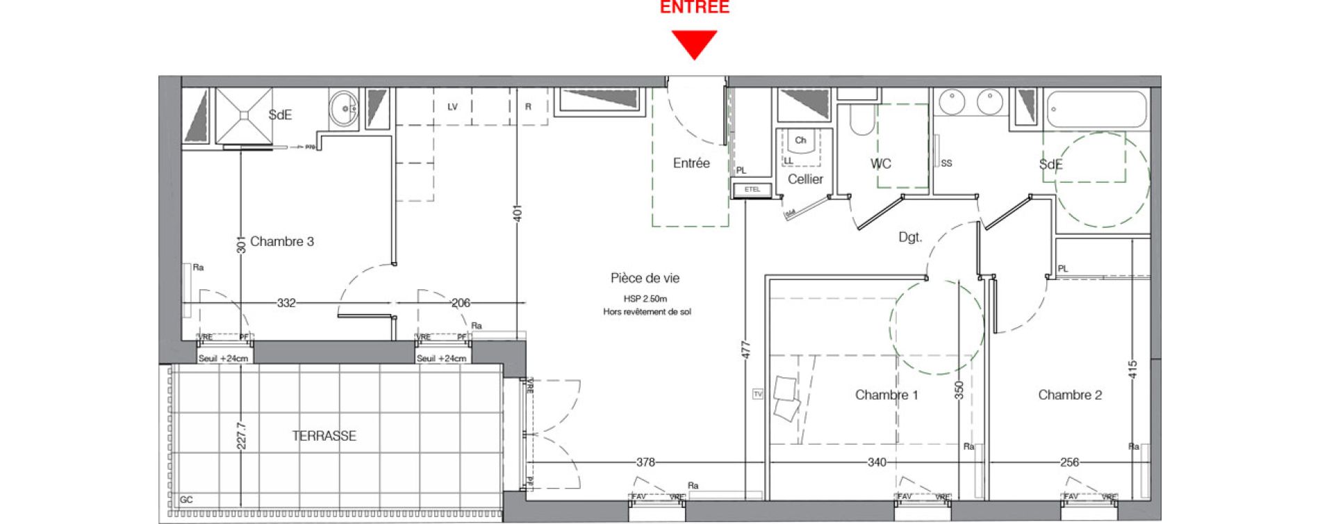 Appartement T4 de 81,40 m2 &agrave; La Chapelle-Sur-Erdre Centre ville