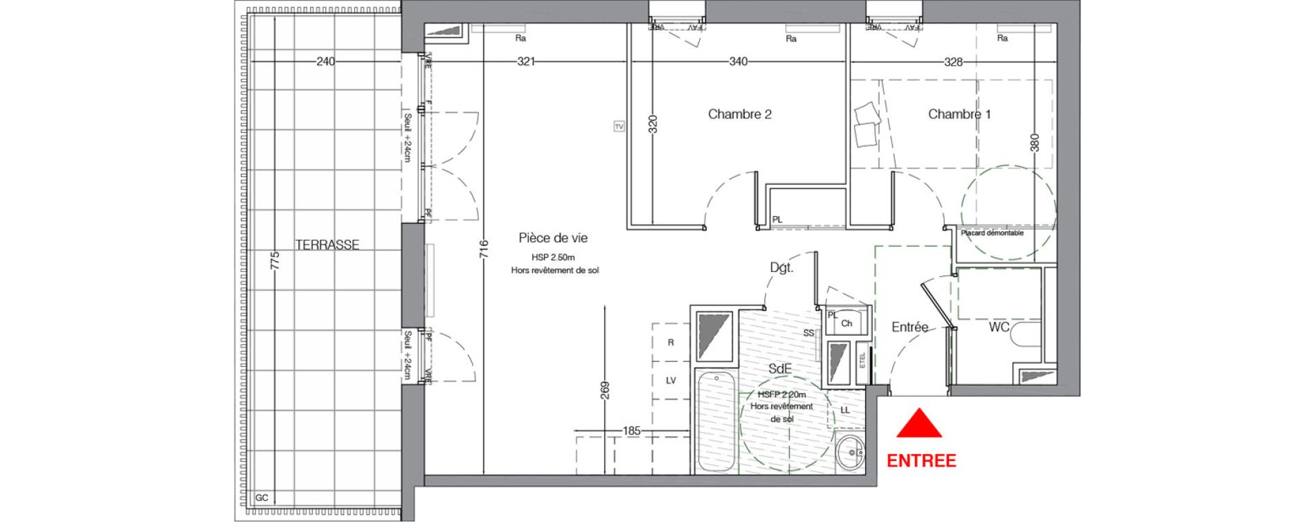 Appartement T3 de 63,90 m2 &agrave; La Chapelle-Sur-Erdre Centre ville