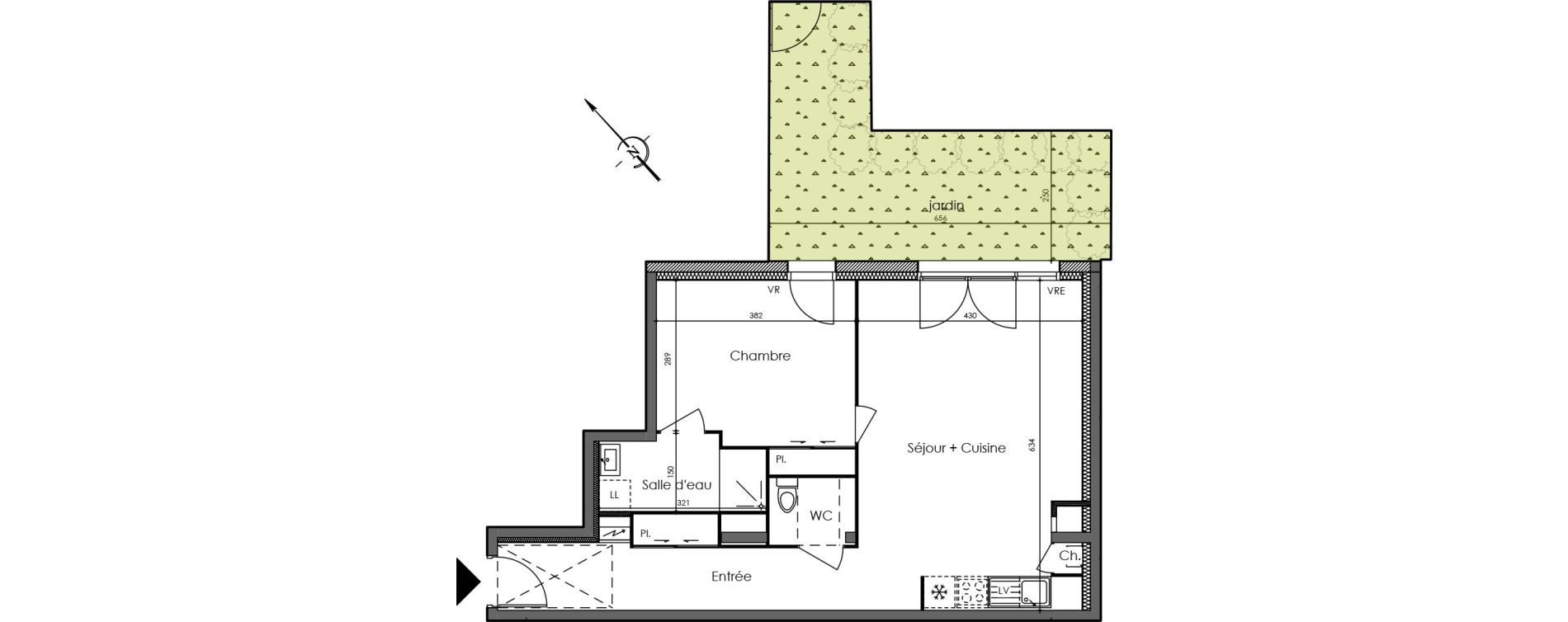 Appartement T2 de 55,38 m2 &agrave; La Chevroli&egrave;re Centre