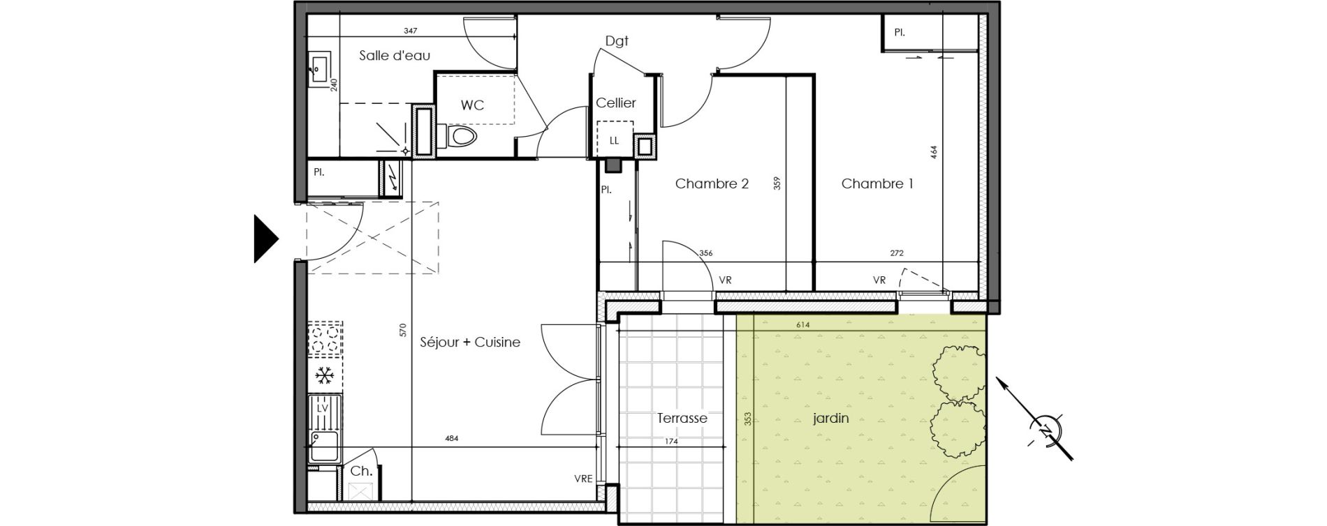 Appartement T3 de 66,39 m2 &agrave; La Chevroli&egrave;re Centre