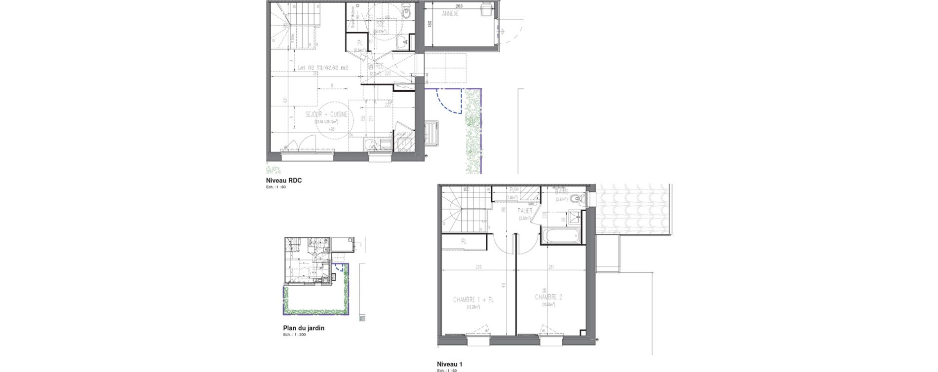 Villa T3 de 62,66 m2 &agrave; La Limouzini&egrave;re Centre