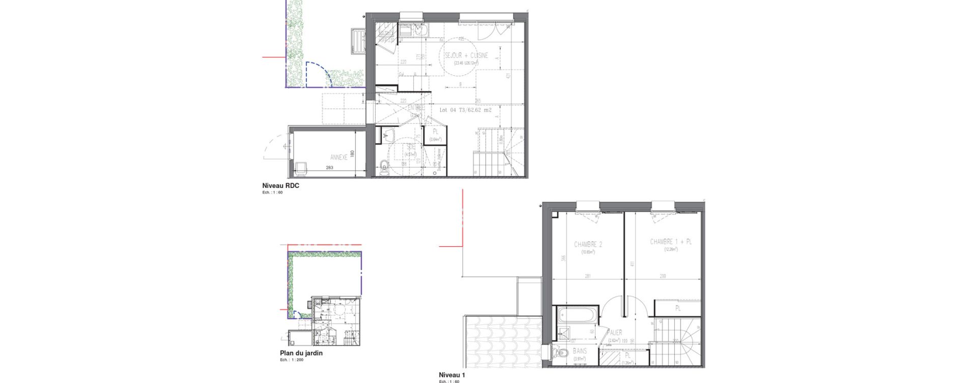 Villa T3 de 62,66 m2 &agrave; La Limouzini&egrave;re Centre