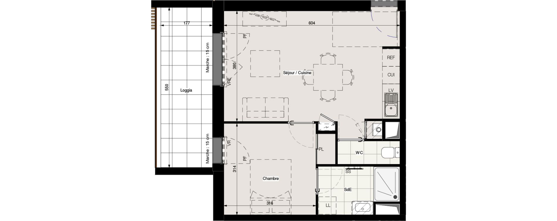 Appartement T2 de 40,34 m2 &agrave; La Montagne Centre