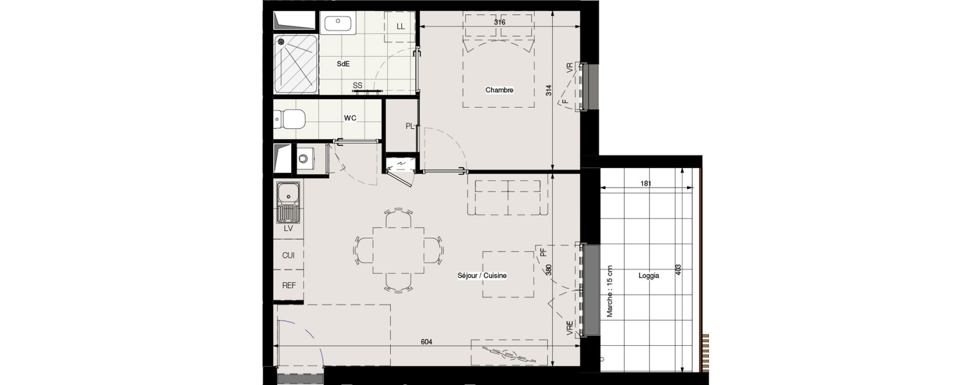Appartement T2 de 40,39 m2 &agrave; La Montagne Centre