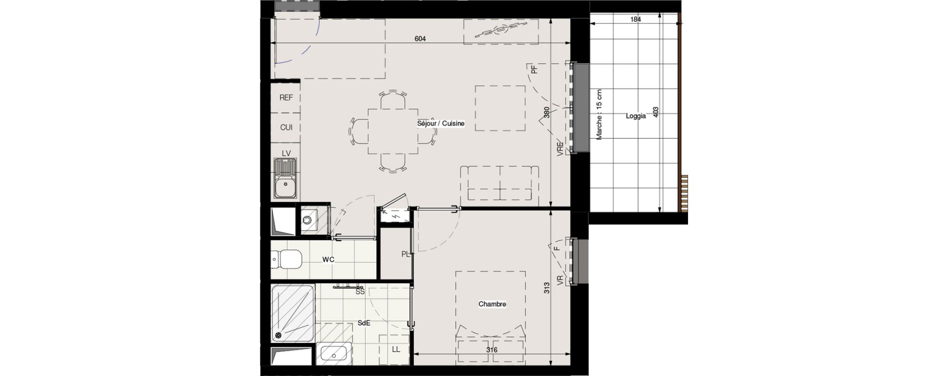 Appartement T2 de 40,32 m2 &agrave; La Montagne Centre