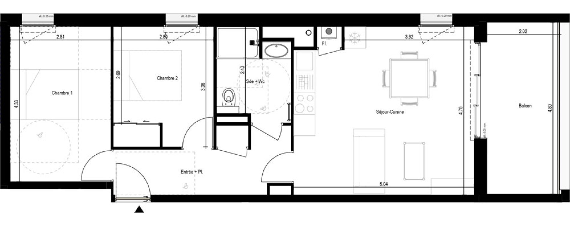 Appartement T3 de 57,20 m2 &agrave; La Turballe Centre