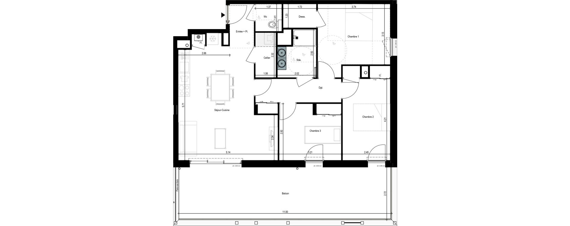 Appartement T4 de 79,30 m2 &agrave; La Turballe Centre