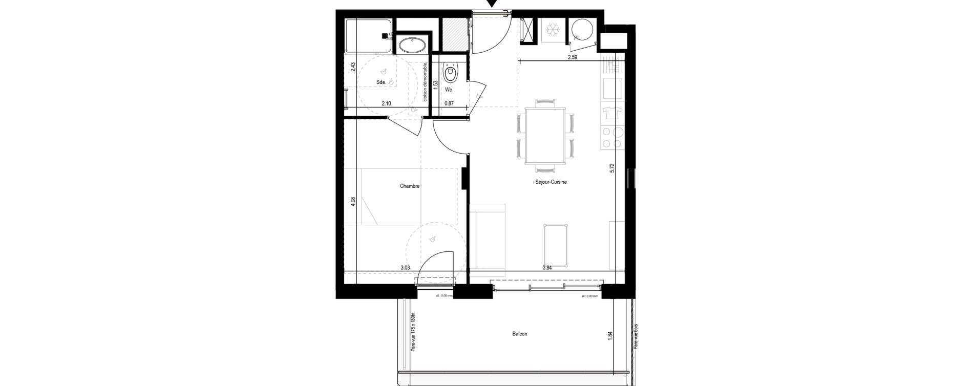 Appartement T2 de 42,75 m2 &agrave; La Turballe Centre