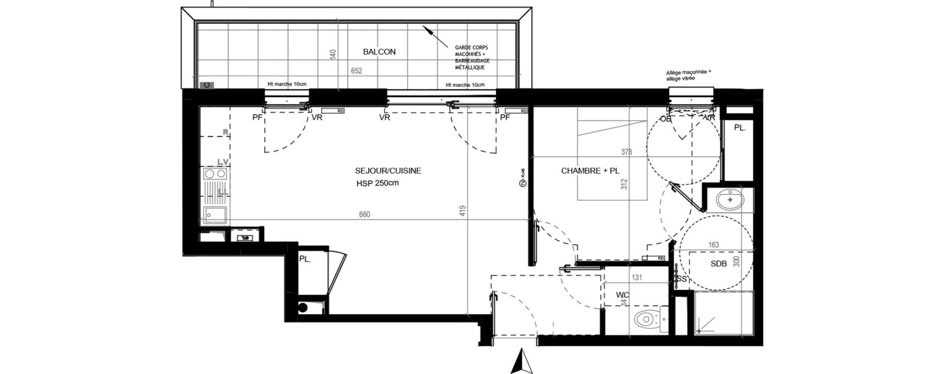 Appartement T2 de 43,35 m2 au Loroux-Bottereau Centre