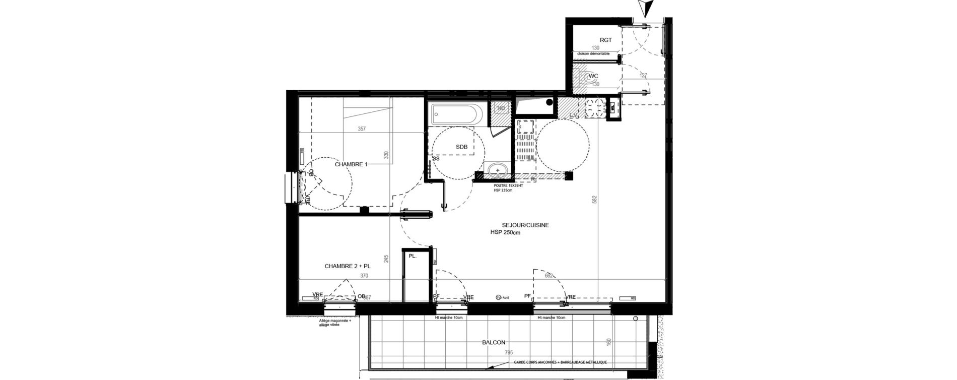 Appartement T3 de 62,72 m2 au Loroux-Bottereau Centre