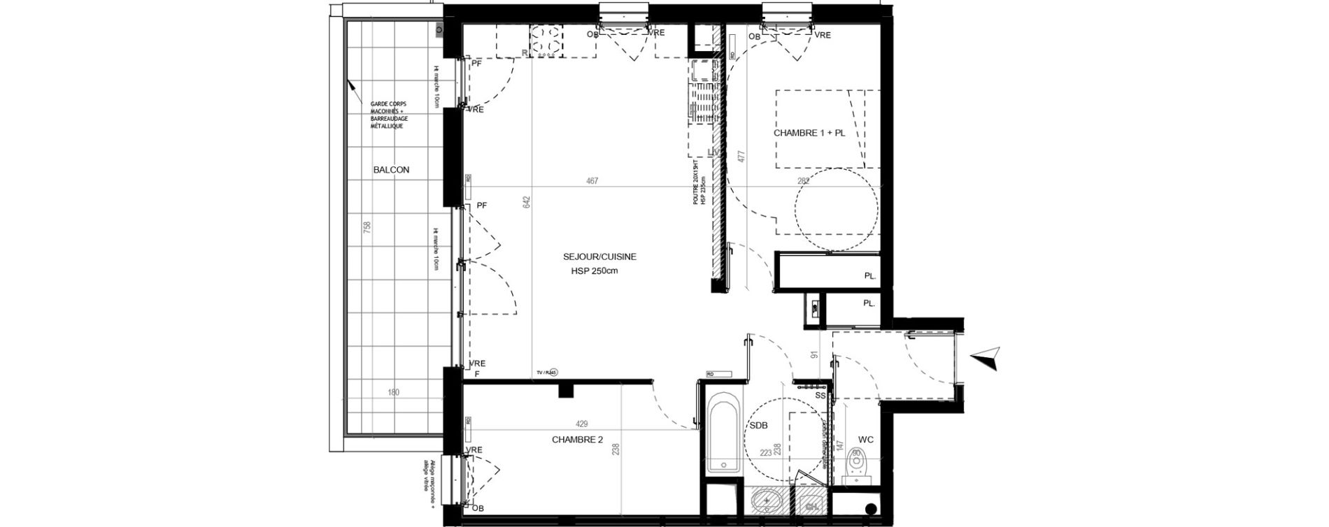 Appartement T3 de 65,63 m2 au Loroux-Bottereau Centre