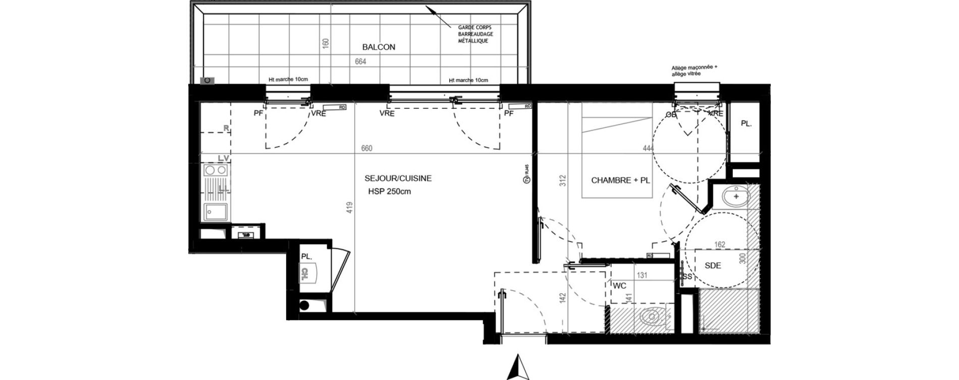 Appartement T2 de 43,90 m2 au Loroux-Bottereau Centre