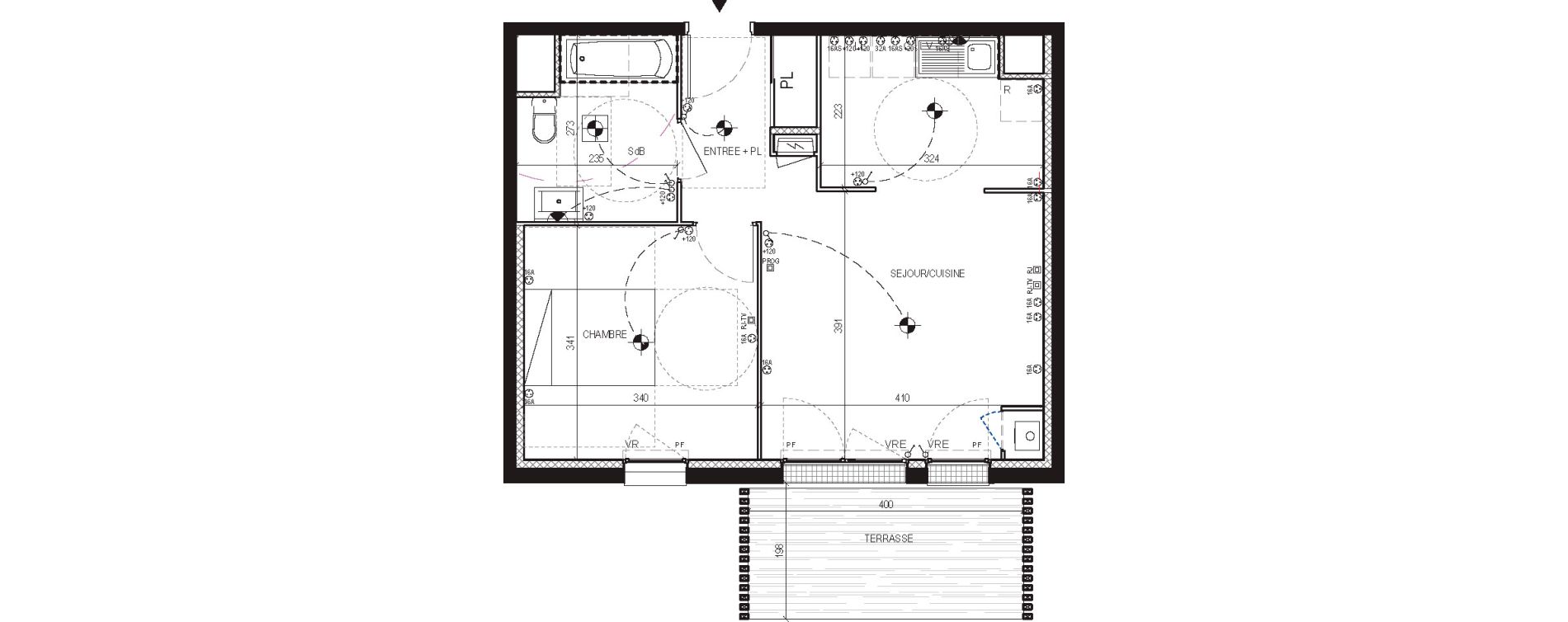 Appartement T2 de 45,10 m2 aux Moutiers-En-Retz Centre
