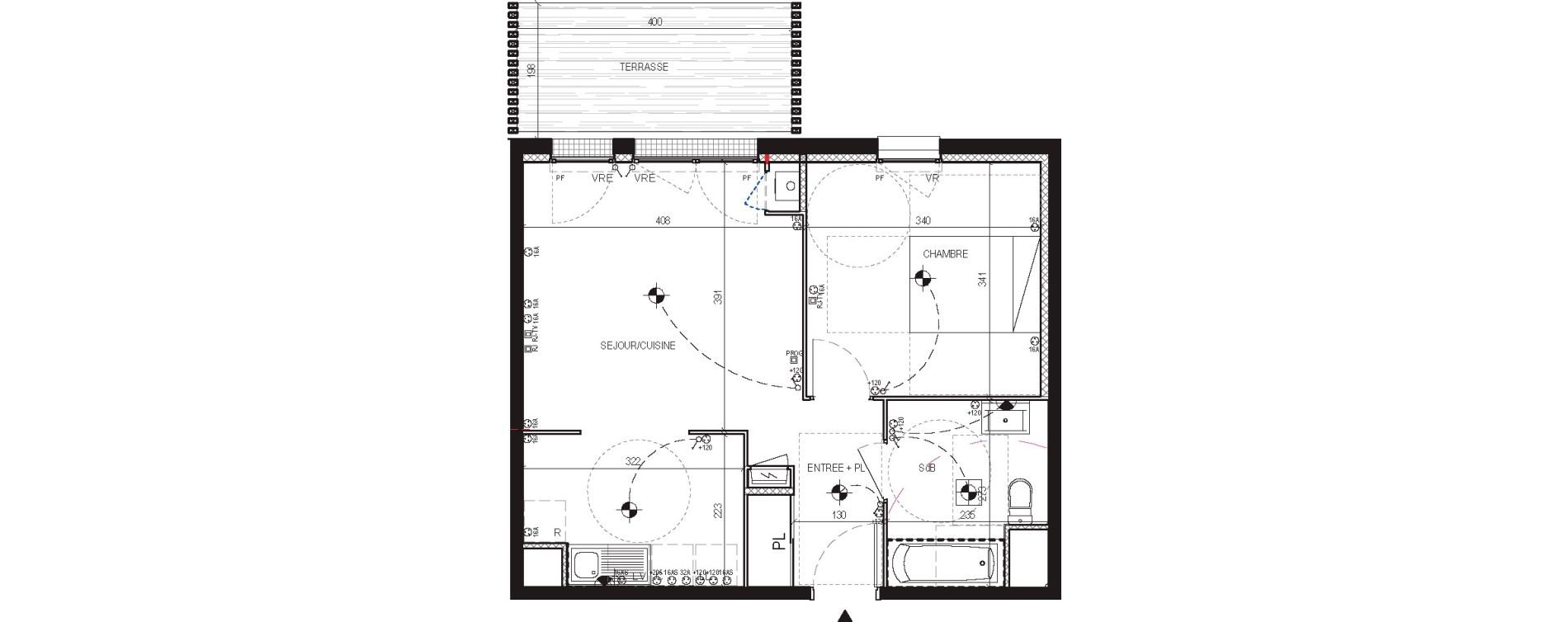 Appartement T2 de 44,95 m2 aux Moutiers-En-Retz Centre