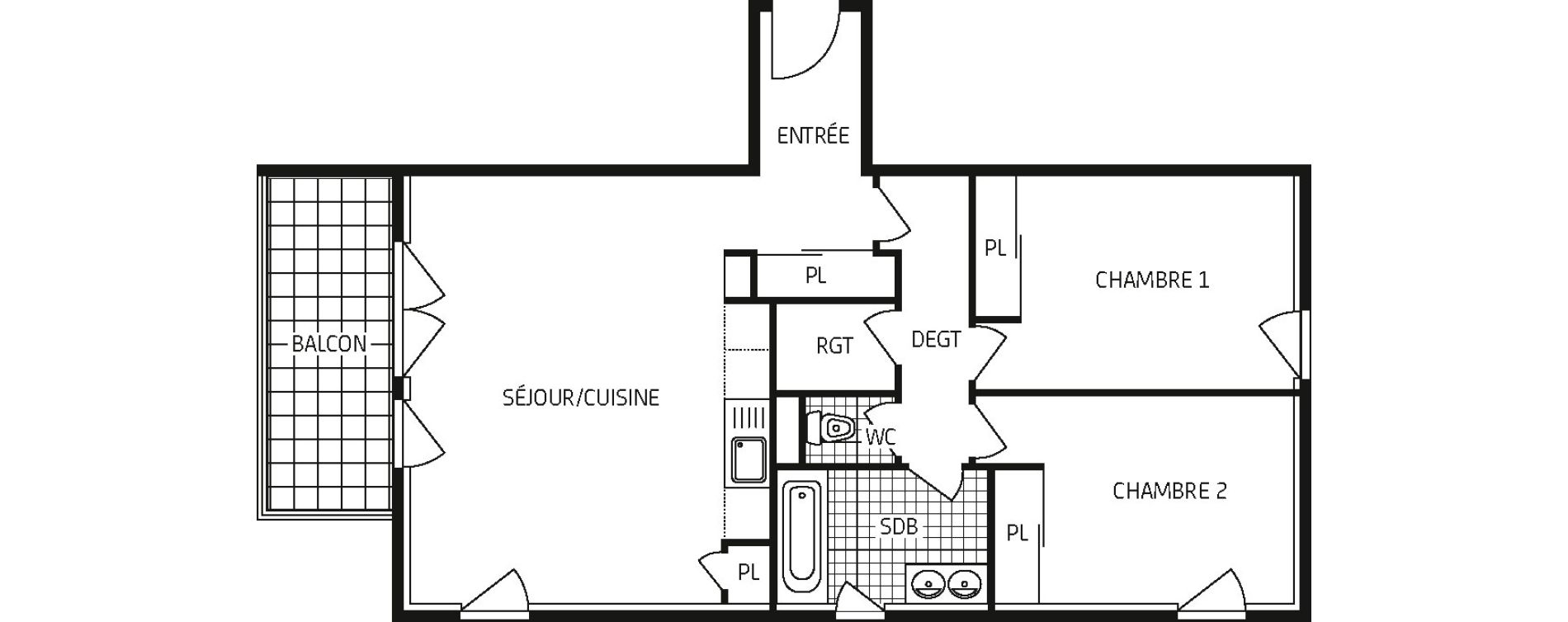 Appartement T3 de 64,70 m2 aux Moutiers-En-Retz Centre