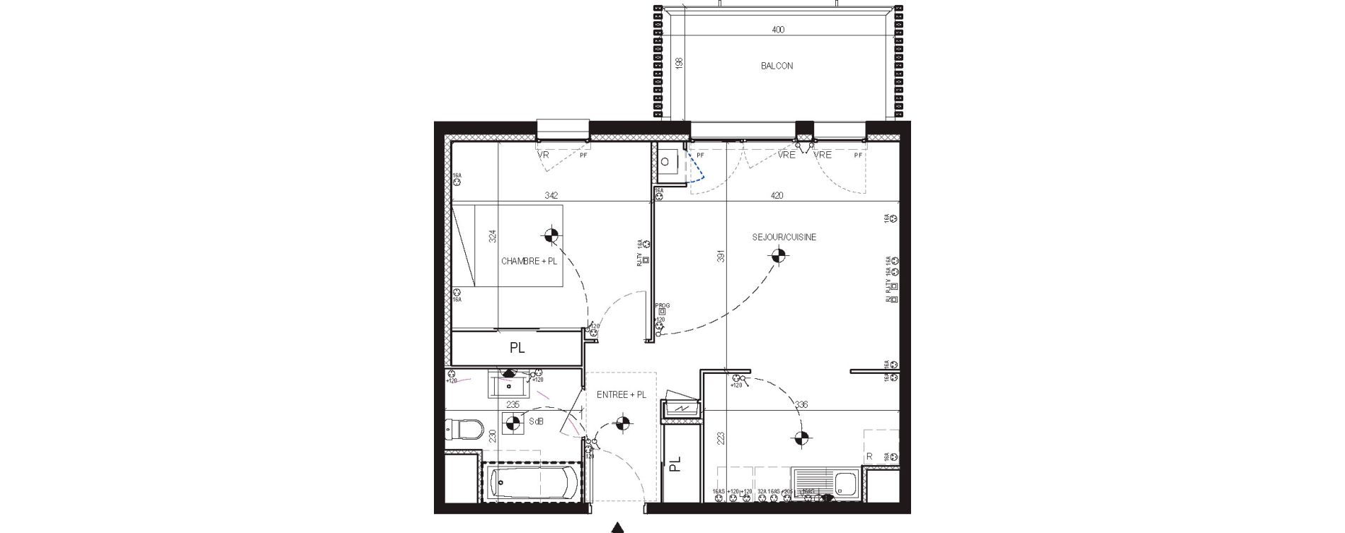 Appartement T2 de 45,70 m2 aux Moutiers-En-Retz Centre