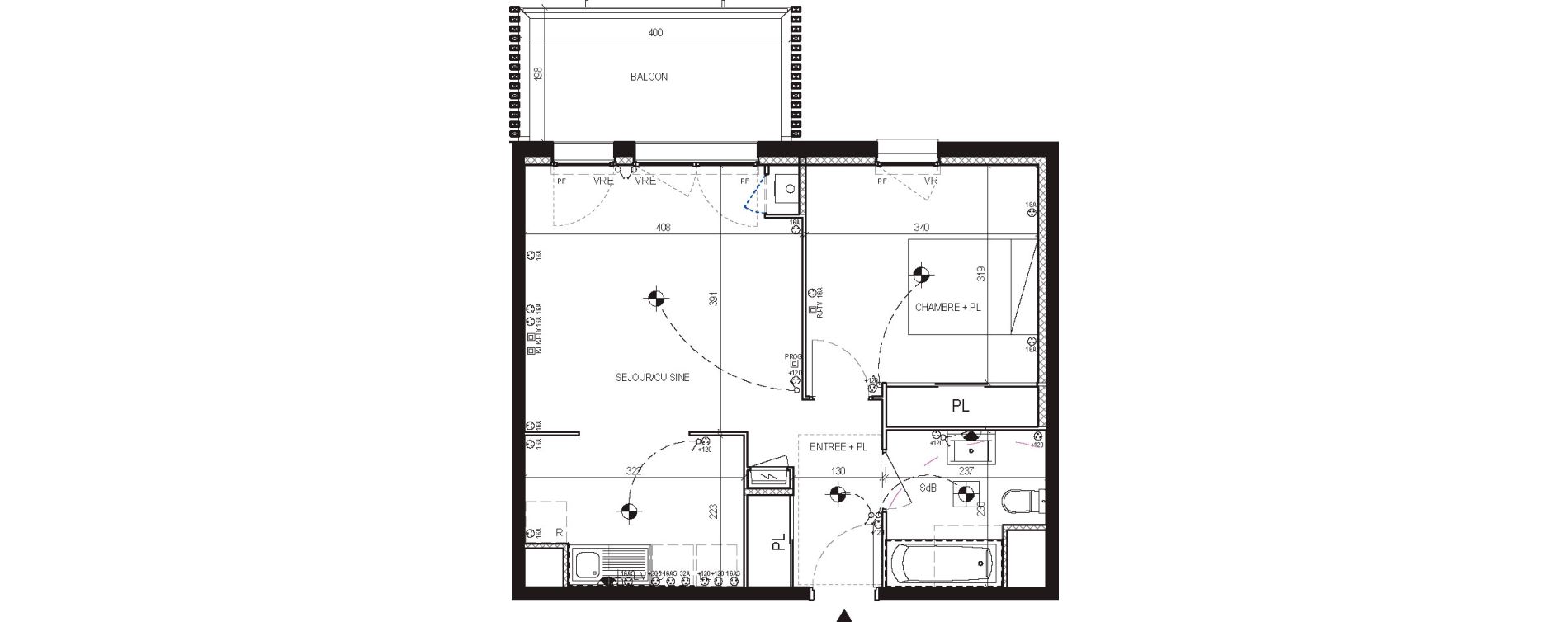 Appartement T2 de 44,85 m2 aux Moutiers-En-Retz Centre