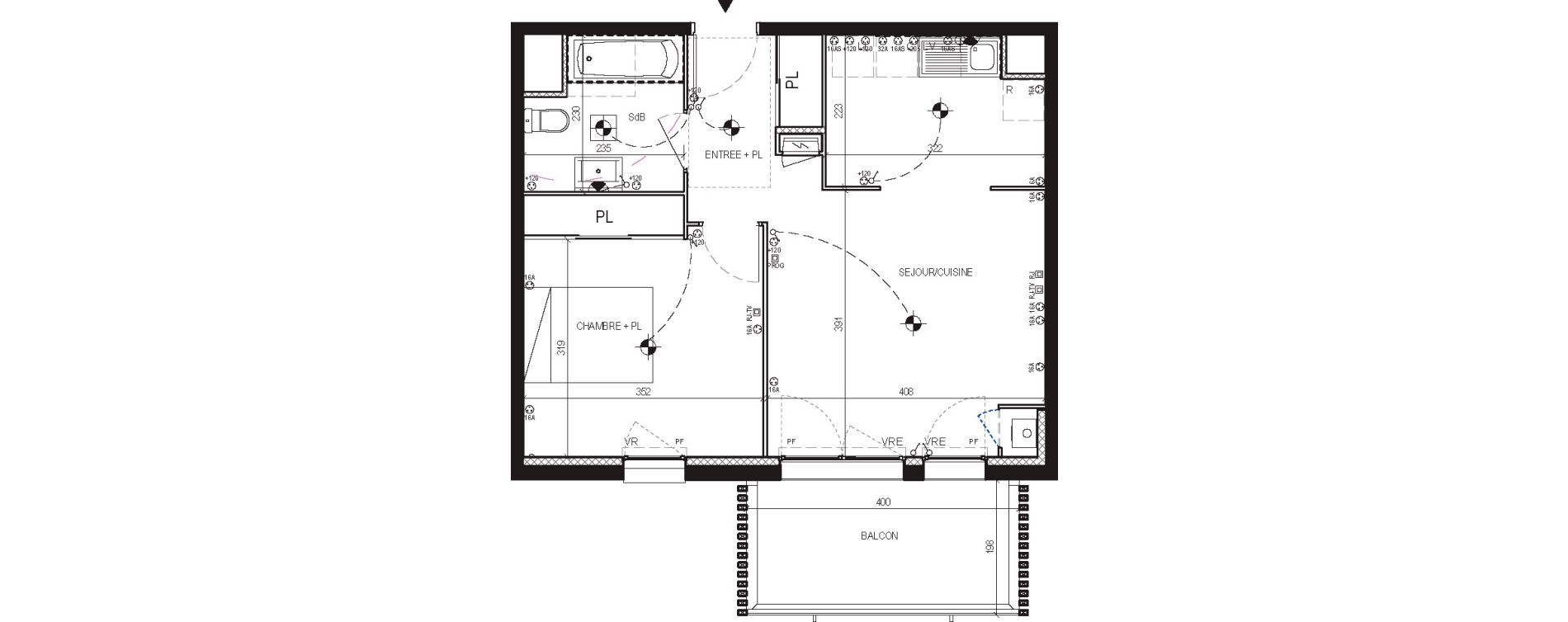 Appartement T2 de 45,30 m2 aux Moutiers-En-Retz Centre