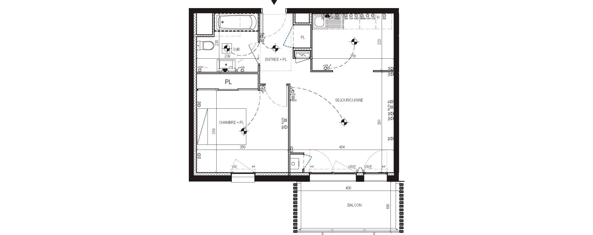 Appartement T2 de 45,45 m2 aux Moutiers-En-Retz Centre
