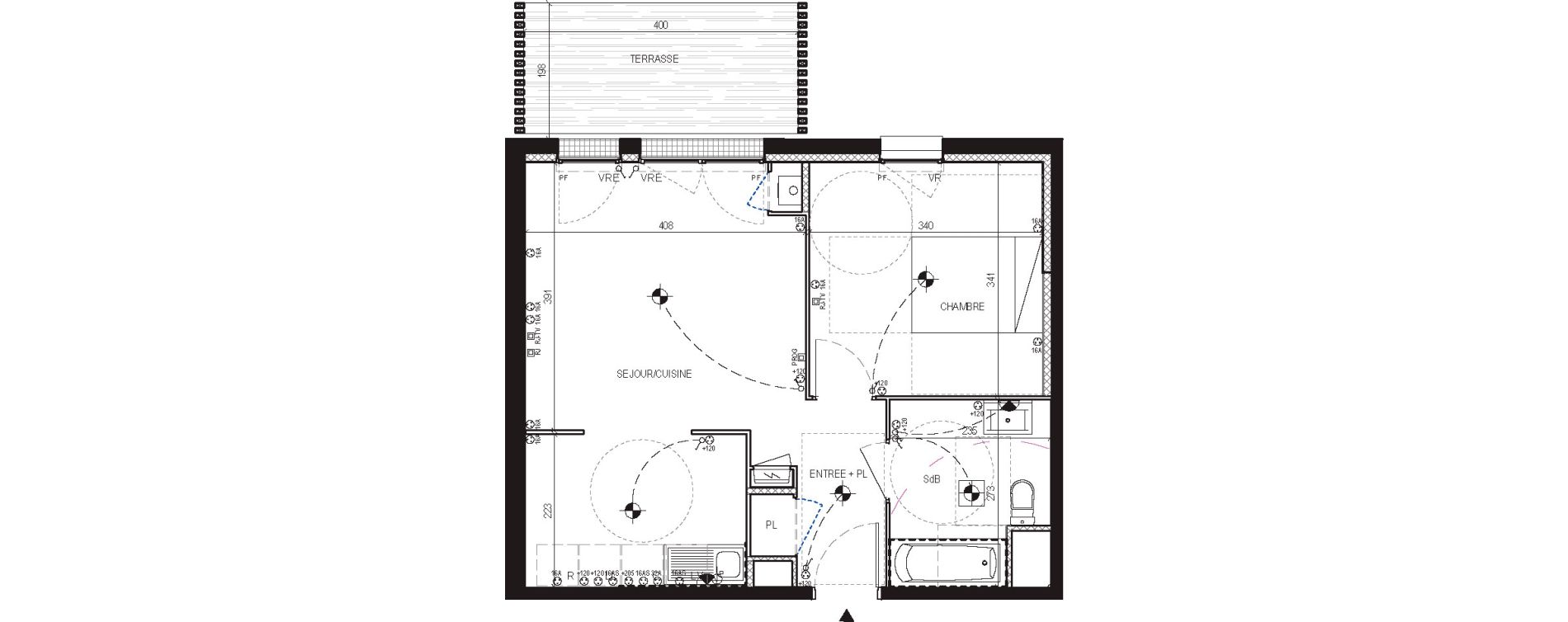 Appartement T2 de 45,05 m2 aux Moutiers-En-Retz Centre