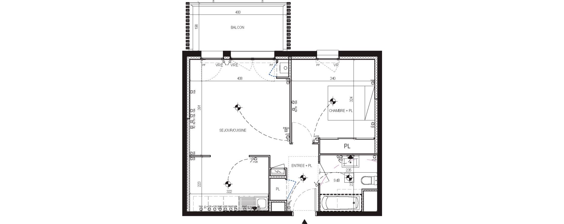 Appartement T2 de 44,90 m2 aux Moutiers-En-Retz Centre