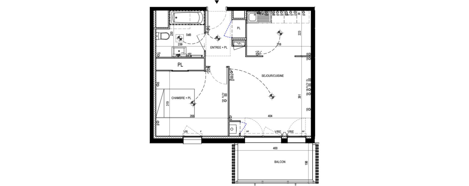 Appartement T2 de 45,45 m2 aux Moutiers-En-Retz Centre
