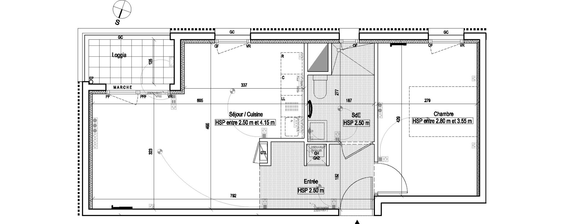 Appartement T2 de 43,40 m2 aux Sorini&egrave;res Centre