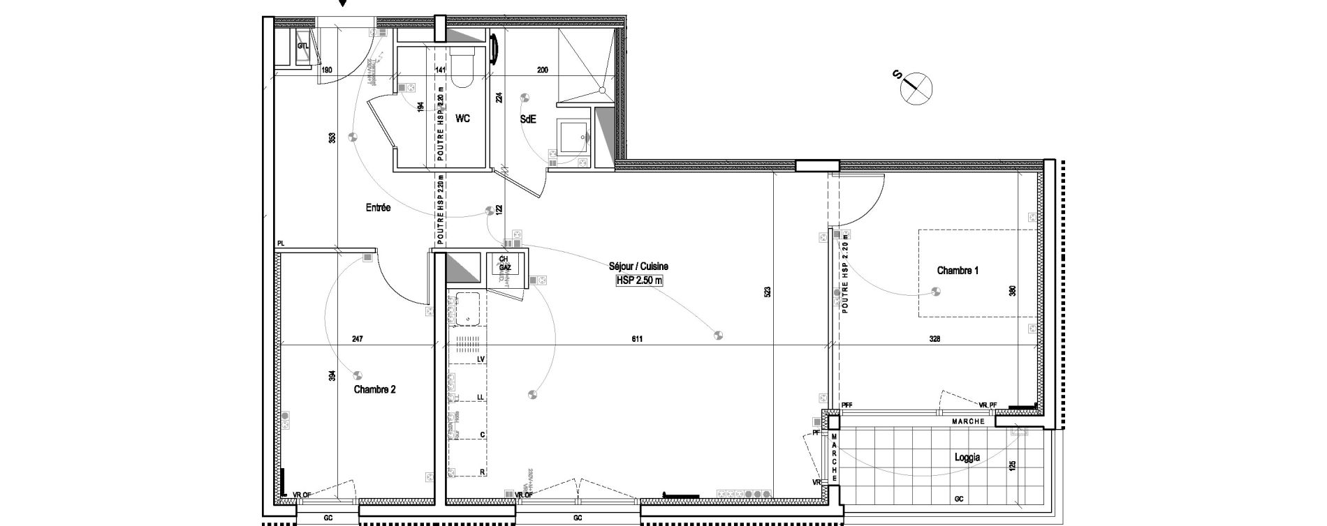 Appartement T3 de 67,60 m2 aux Sorini&egrave;res Centre