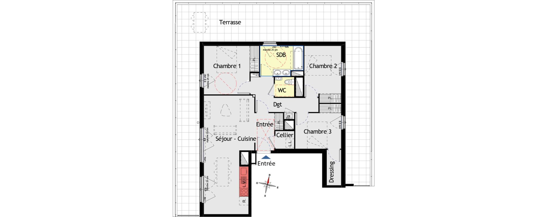 Appartement T4 de 82,49 m2 aux Sorini&egrave;res Centre