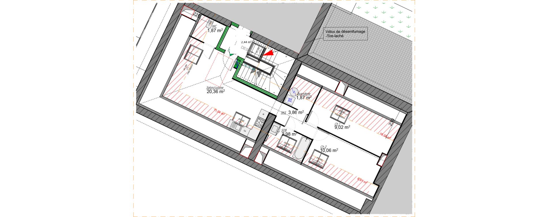 Appartement T3 de 50,02 m2 &agrave; Machecoul Centre