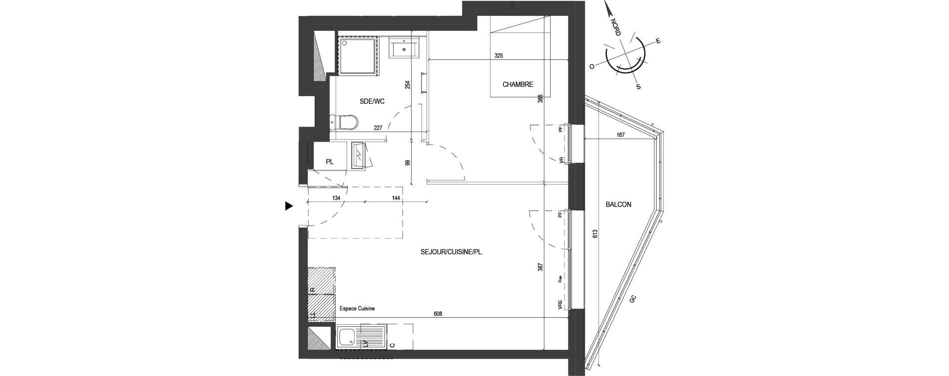 Appartement T2 de 42,95 m2 &agrave; Mauves-Sur-Loire Centre