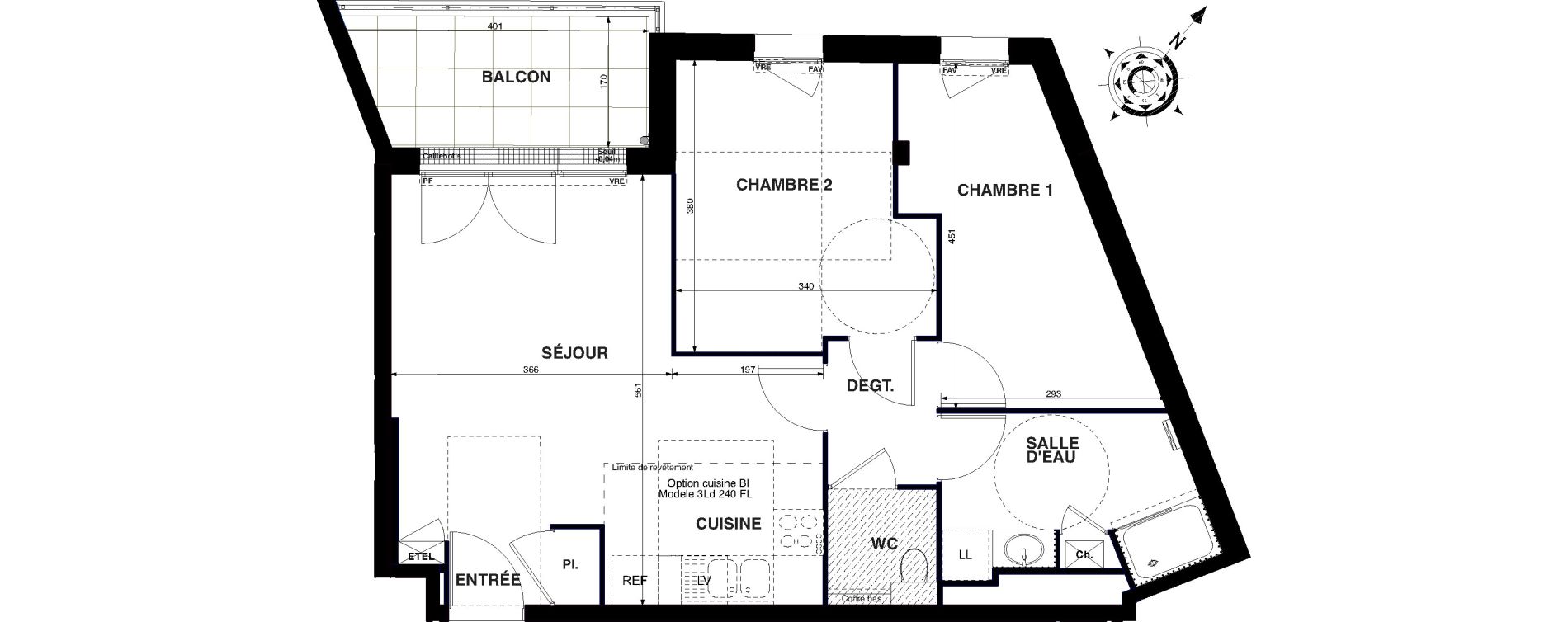 Appartement T3 de 59,84 m2 &agrave; Nantes Proce