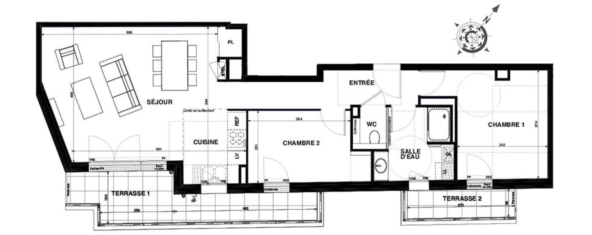 Appartement T3 de 68,35 m2 &agrave; Nantes Proce