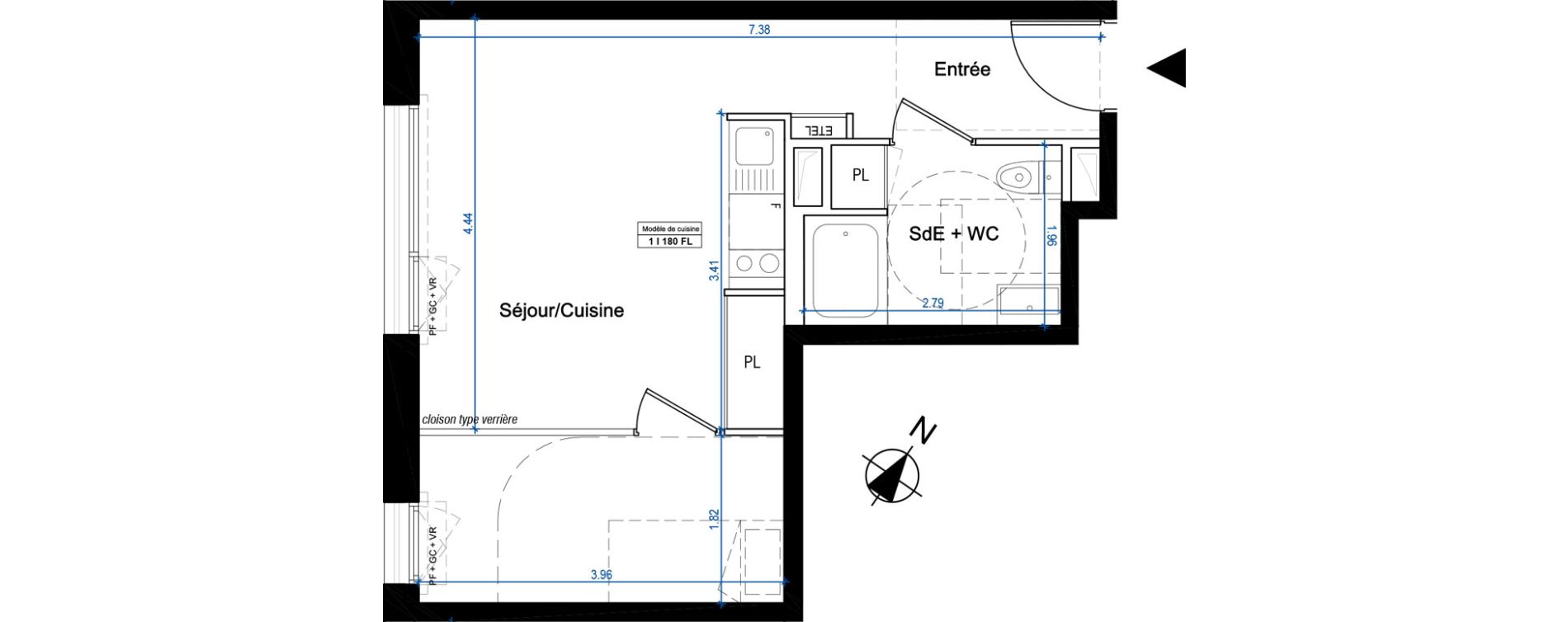 Appartement T2 de 34,40 m2 &agrave; Nantes Universit&eacute; - michelet