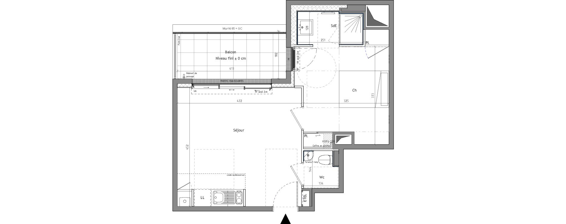 Appartement T2 de 39,11 m2 &agrave; Nantes Graslin